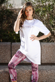 Completo Shirt Diamond e Leggings Denim Rosa