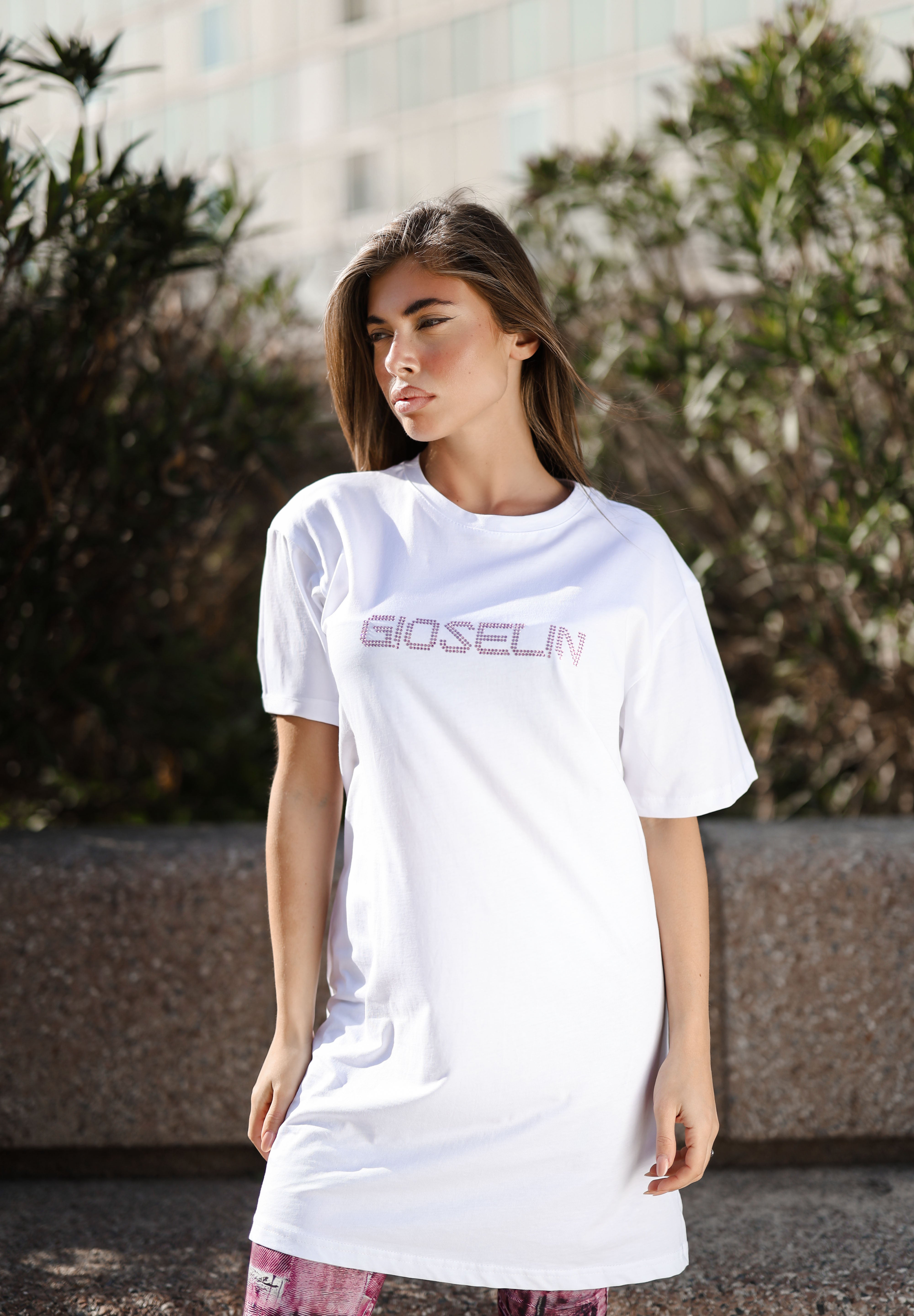 Completo Shirt Diamond e Leggings Denim Rosa