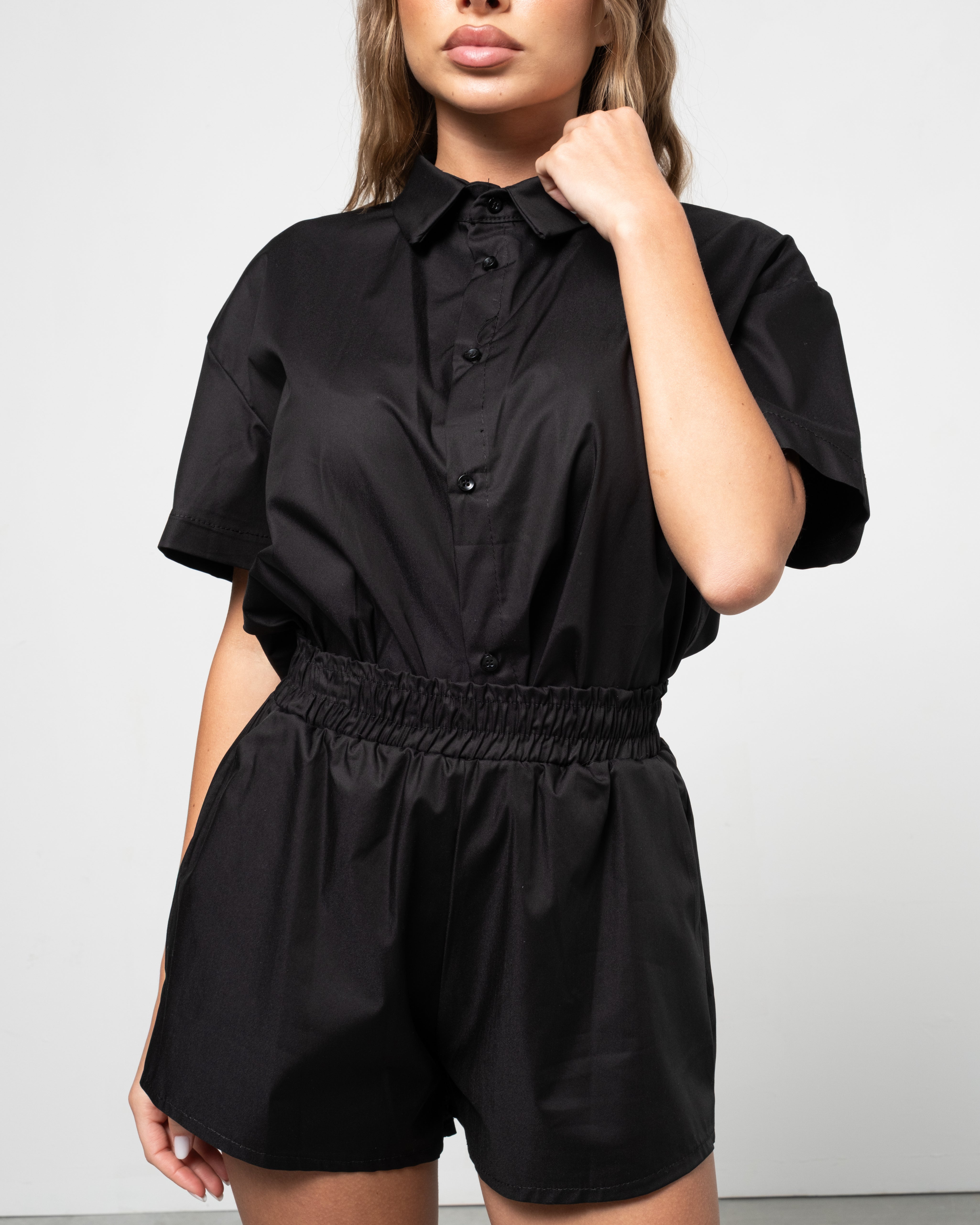 Completo Camicia & Shorts Nero
