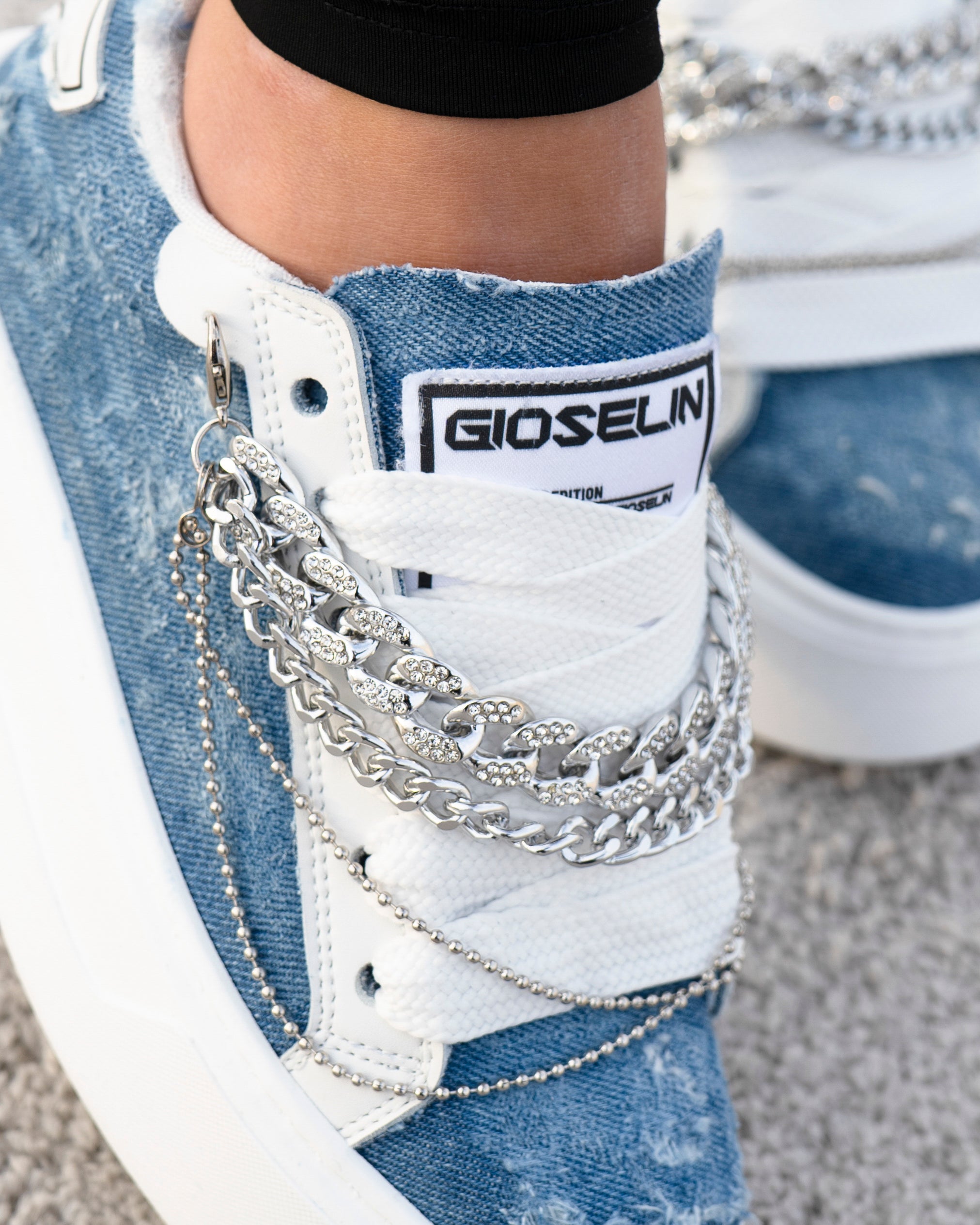 Collier Denim in Argento