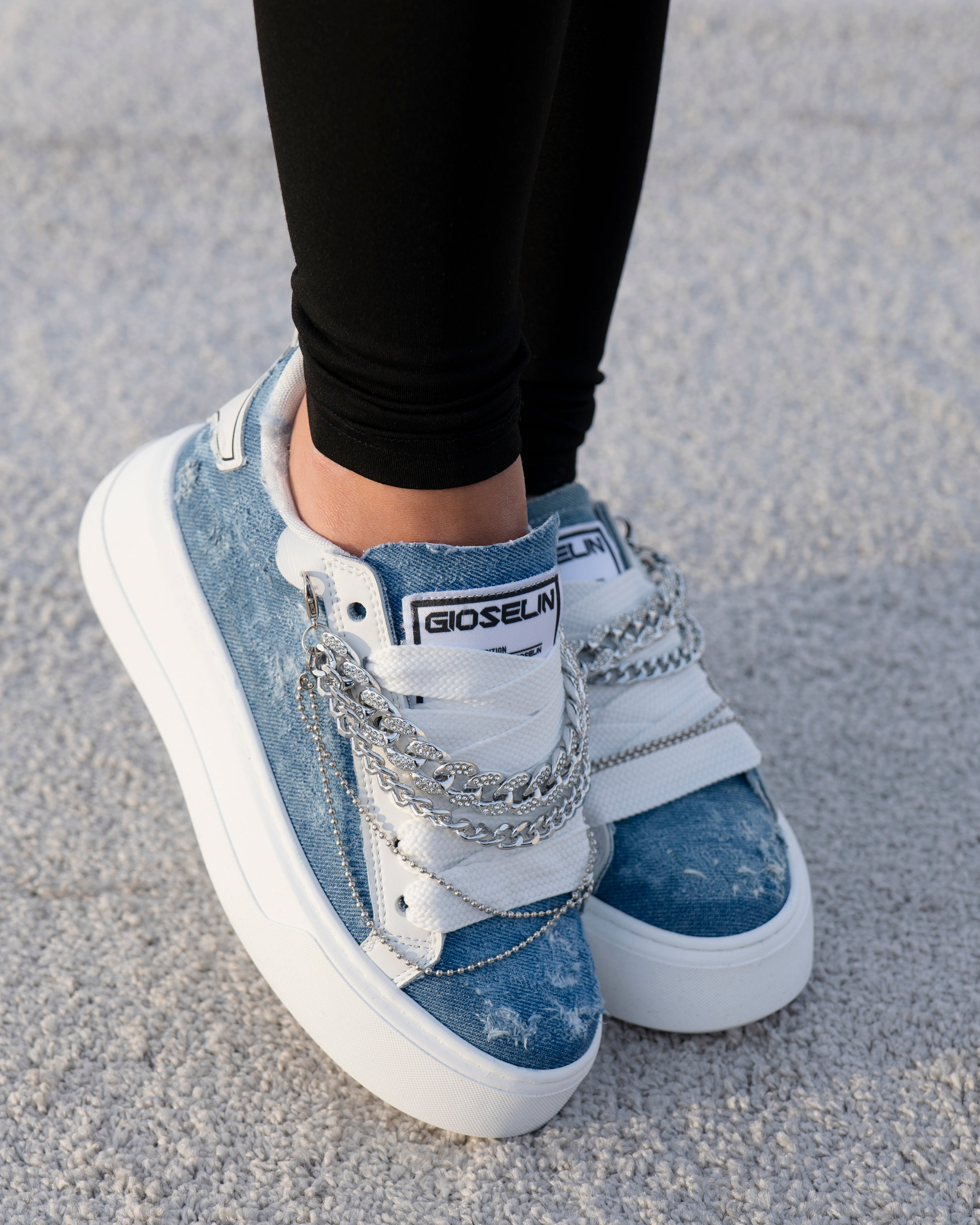 Collier Denim in Argento