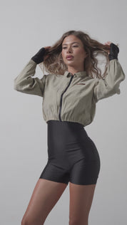 Giacca Crop Beige in Cotone